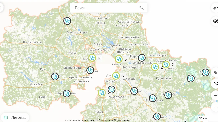 Новая интерактивная карта поможет найти работу в медучреждениях Подмосковья