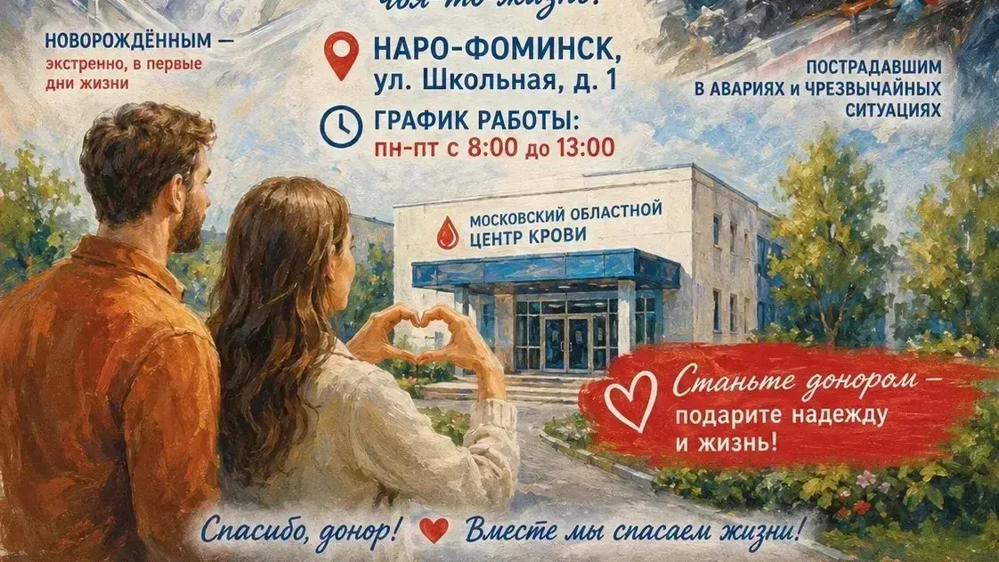 Отделение центра крови в Наро-Фоминске приглашает доноров