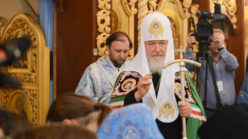 Патриарх Кирилл совершил праздничную литургию в монастыре в Звенигороде