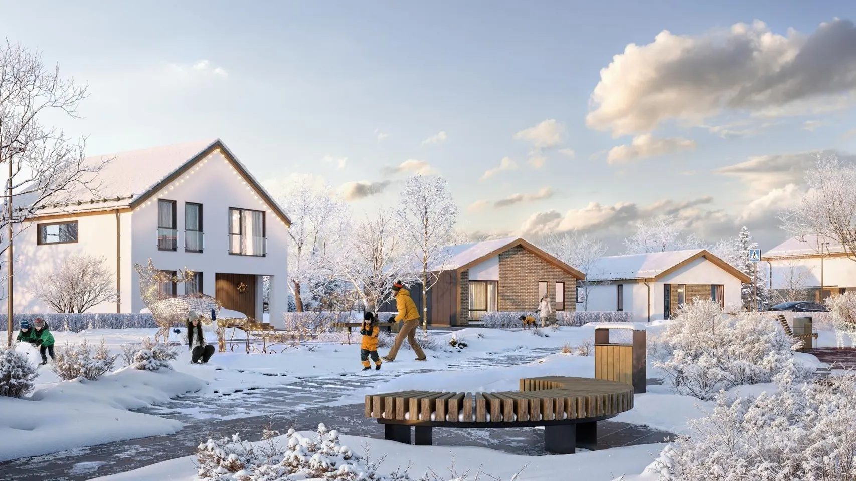 В Пушкинском округе строят 65 коттеджей в кластере «Пушкино Дом у воды»