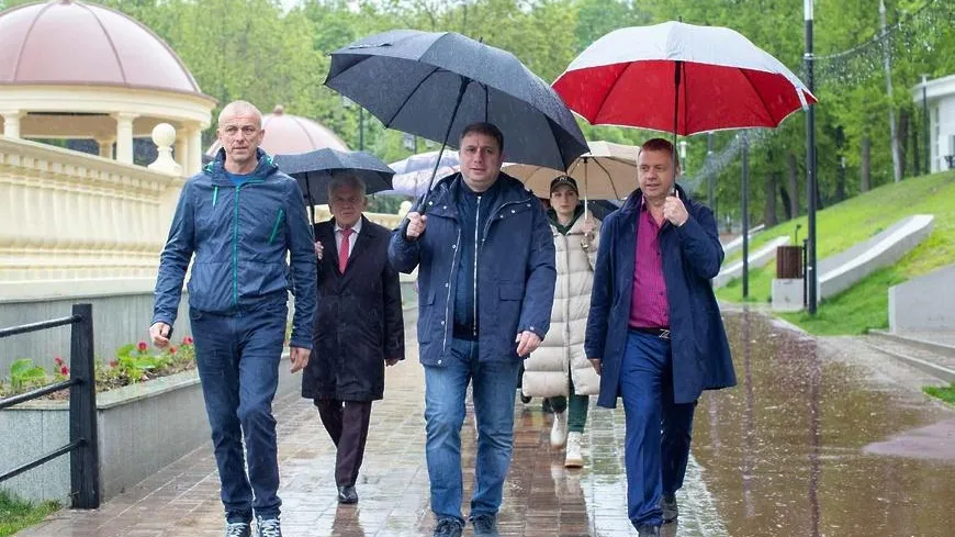 В парке Талалихина в Подольске прокладывают подземные коммуникации