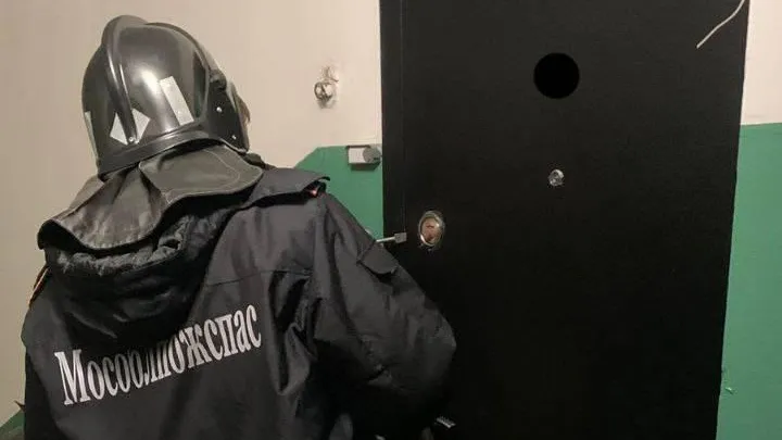 Работники «Мособлпожспаса» вскрыли дверь квартиры, где находился 2‑летний ребенок