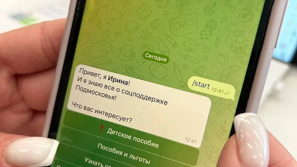 Свыше 415 тыс раз воспользовались телеграм‑ботом в Подмосковье по вопросам льгот и выплат