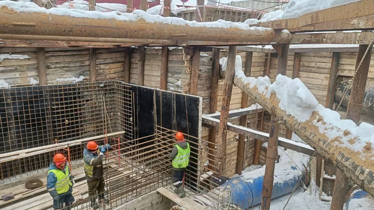 В Ленинском округе продолжается строительство современной системы водоотведения