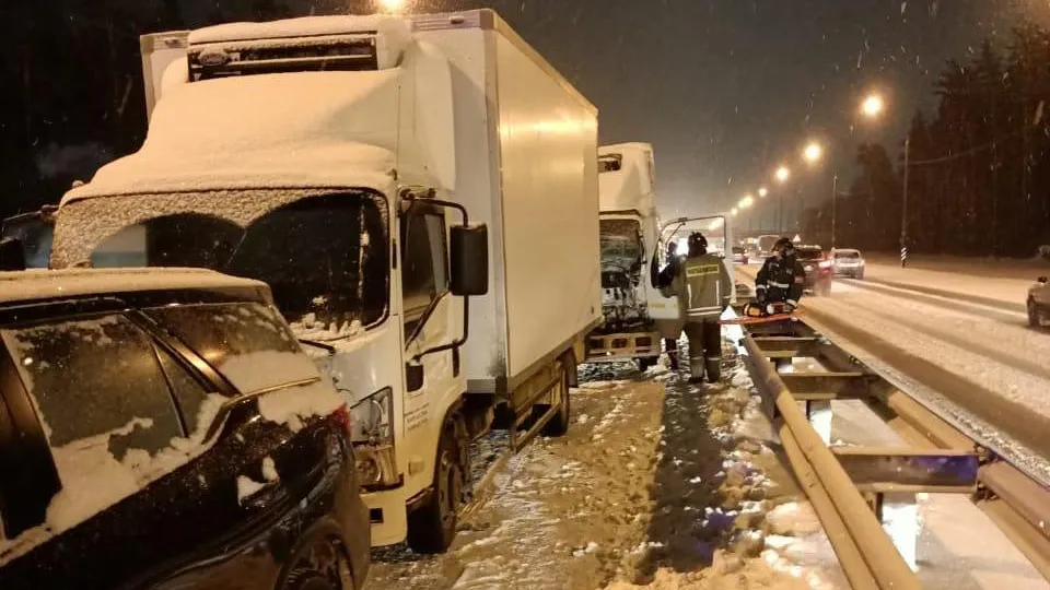 Спасатели деблокировали водителя из кабины грузовика, попавшего в ДТП в Щелкове
