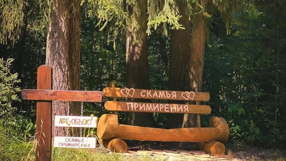 Скамья примирения появилась на лесной опушке в Богородском округе