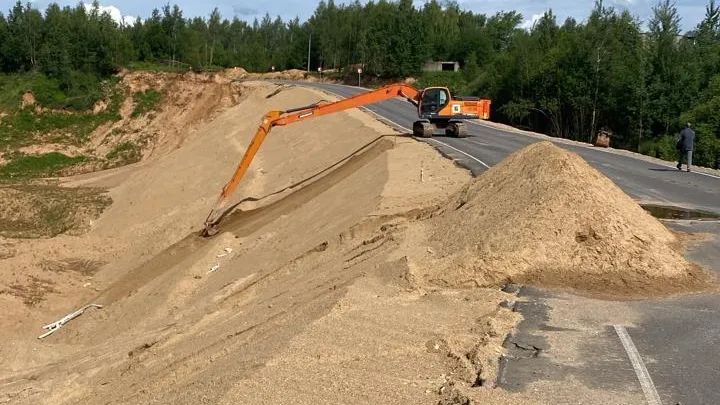 В Рузском округе продолжается капремонт объездной дороги в поселке Тучково