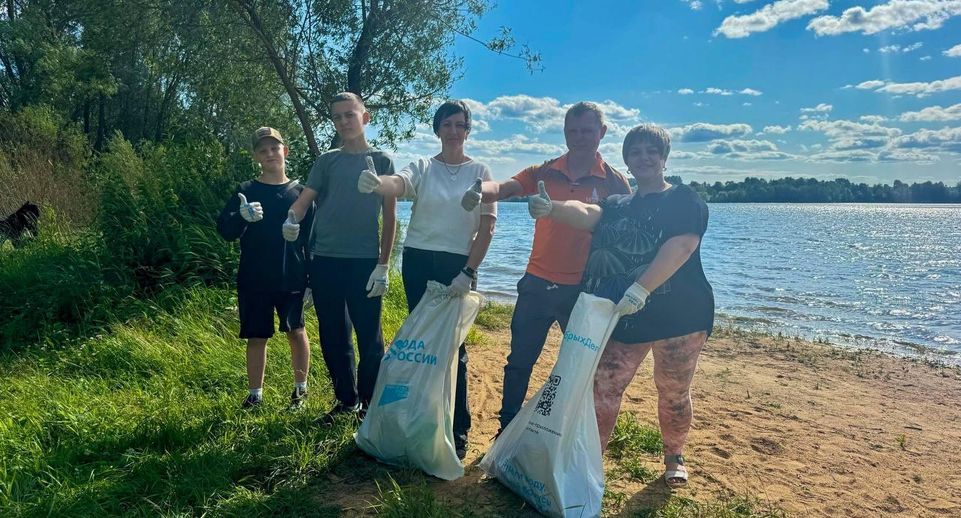 Экоактивисты убрали берег Можайского водохранилища от мусора