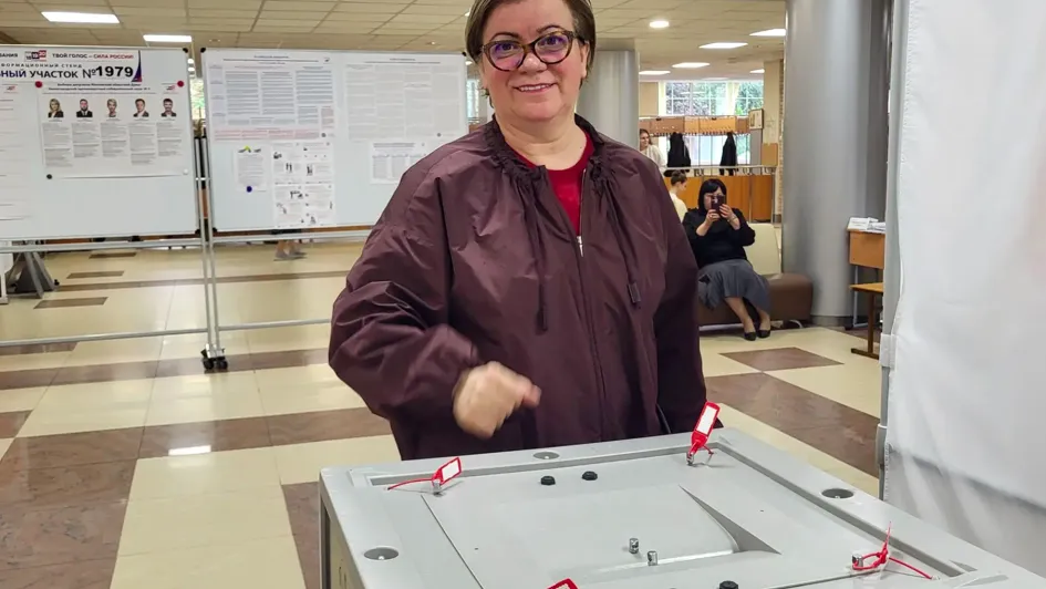 Первый зампредседателя Мособлдумы Лазутина проголосовала на выборах в Одинцове