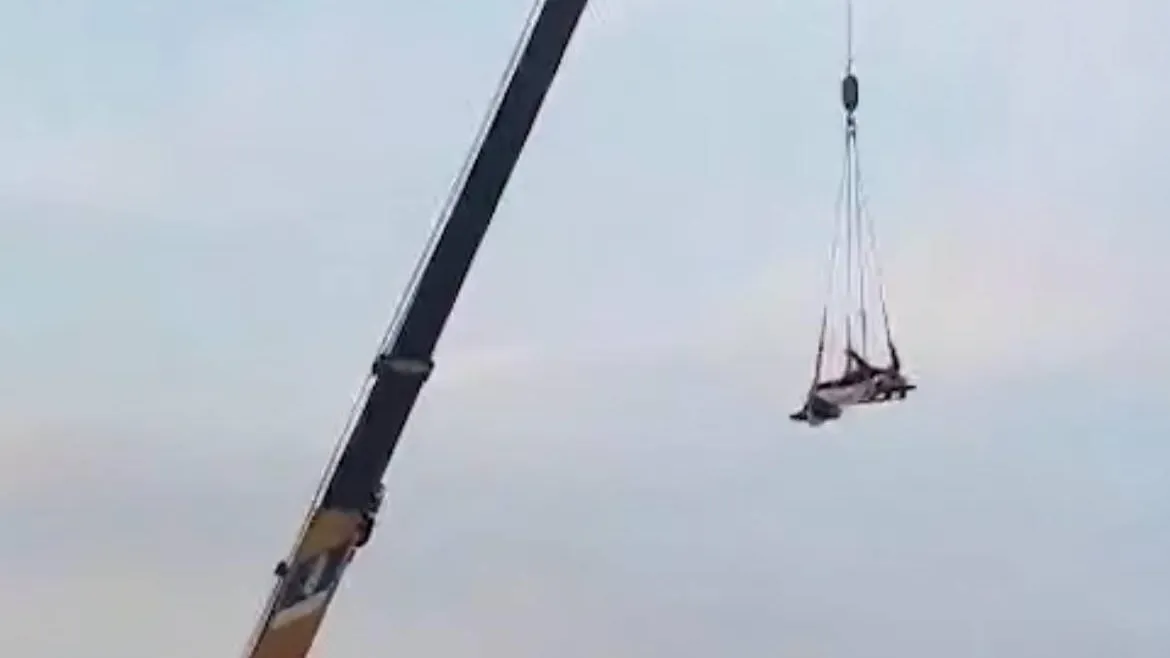 Видео: крановщик убаюкал пьяного приятеля на «качелях» в Приморье