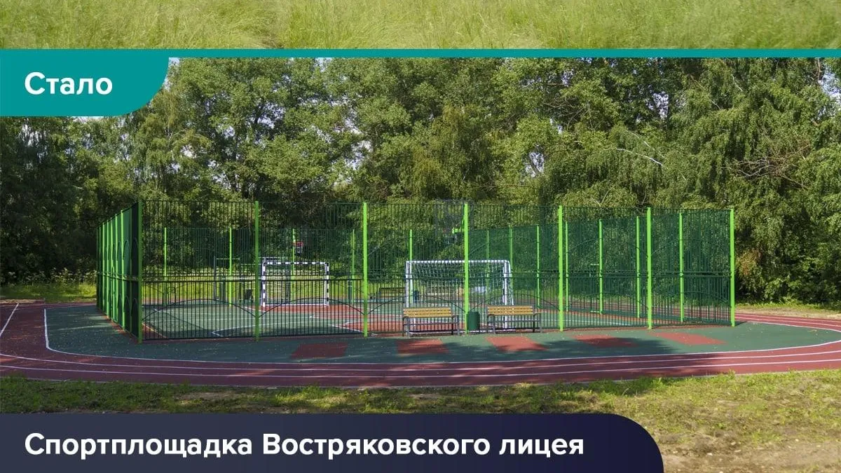 Спортплощадку у Востряковского лицея благоустроили в Домодедове