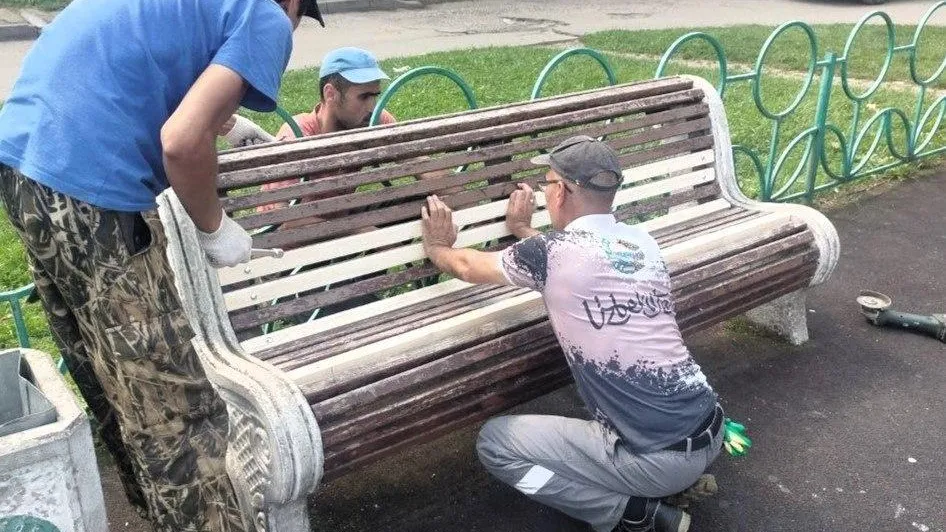 В селе Марфино Мытищ привели в порядок детскую площадку