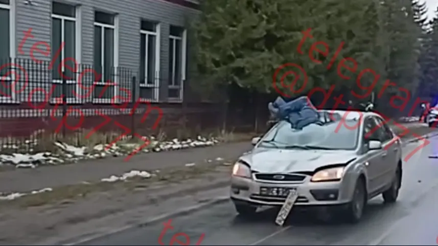 Торчат ноги: жертва ДТП в Подмосковье застряла в лобовом стекле иномарки
