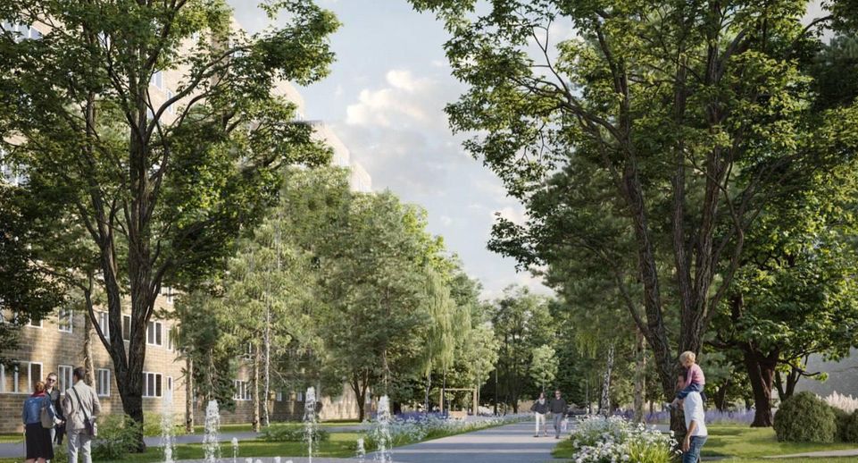 В Пушкино ведут работы по реконструкции пешеходной зоны в микрорайоне Дзержинец