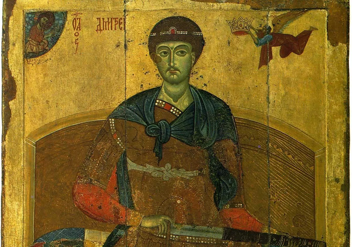 Святой Димитрий Солунский (русская икона, XII–нач. XIII вв.)