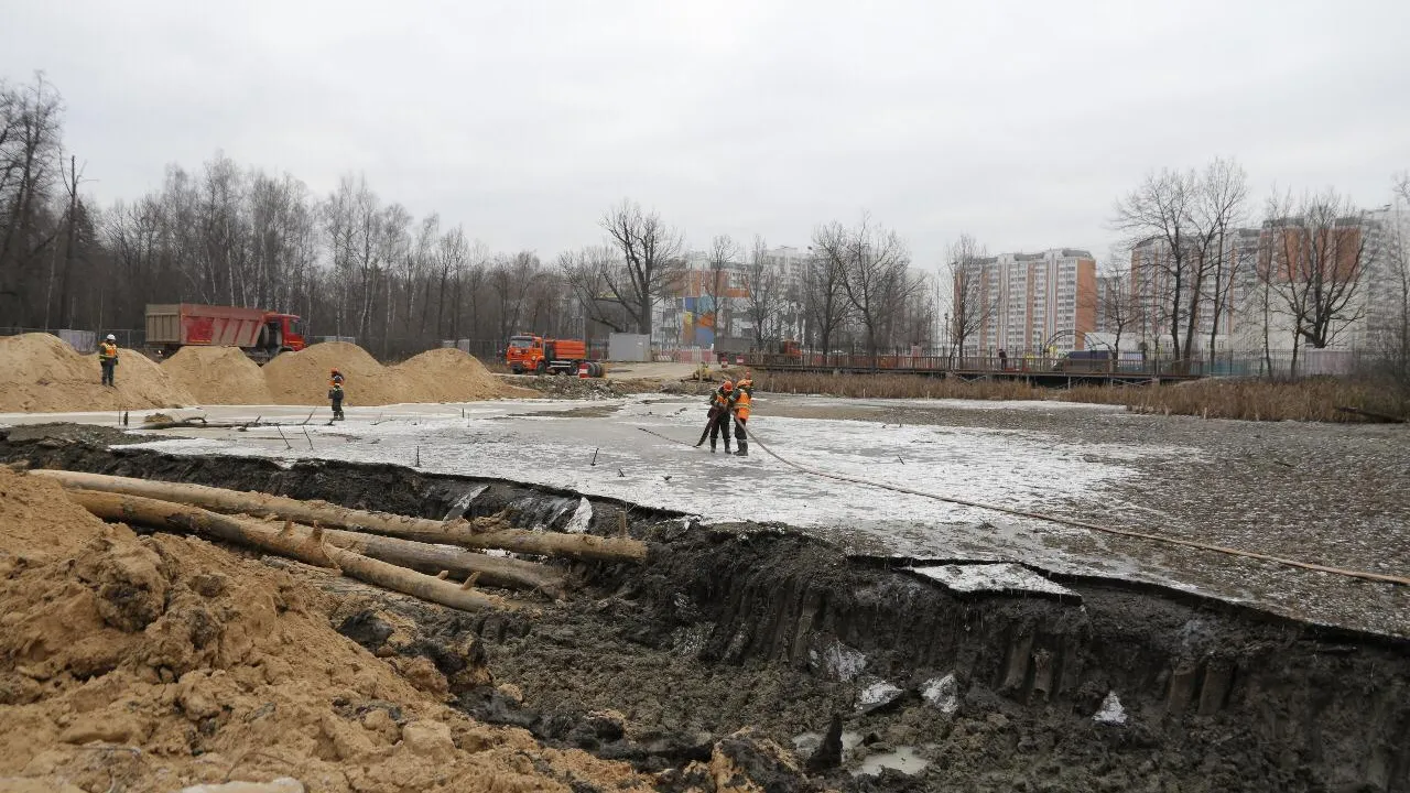 Благоустройство Большого Старомарковского пруда в столице планируют закончить в апреле
