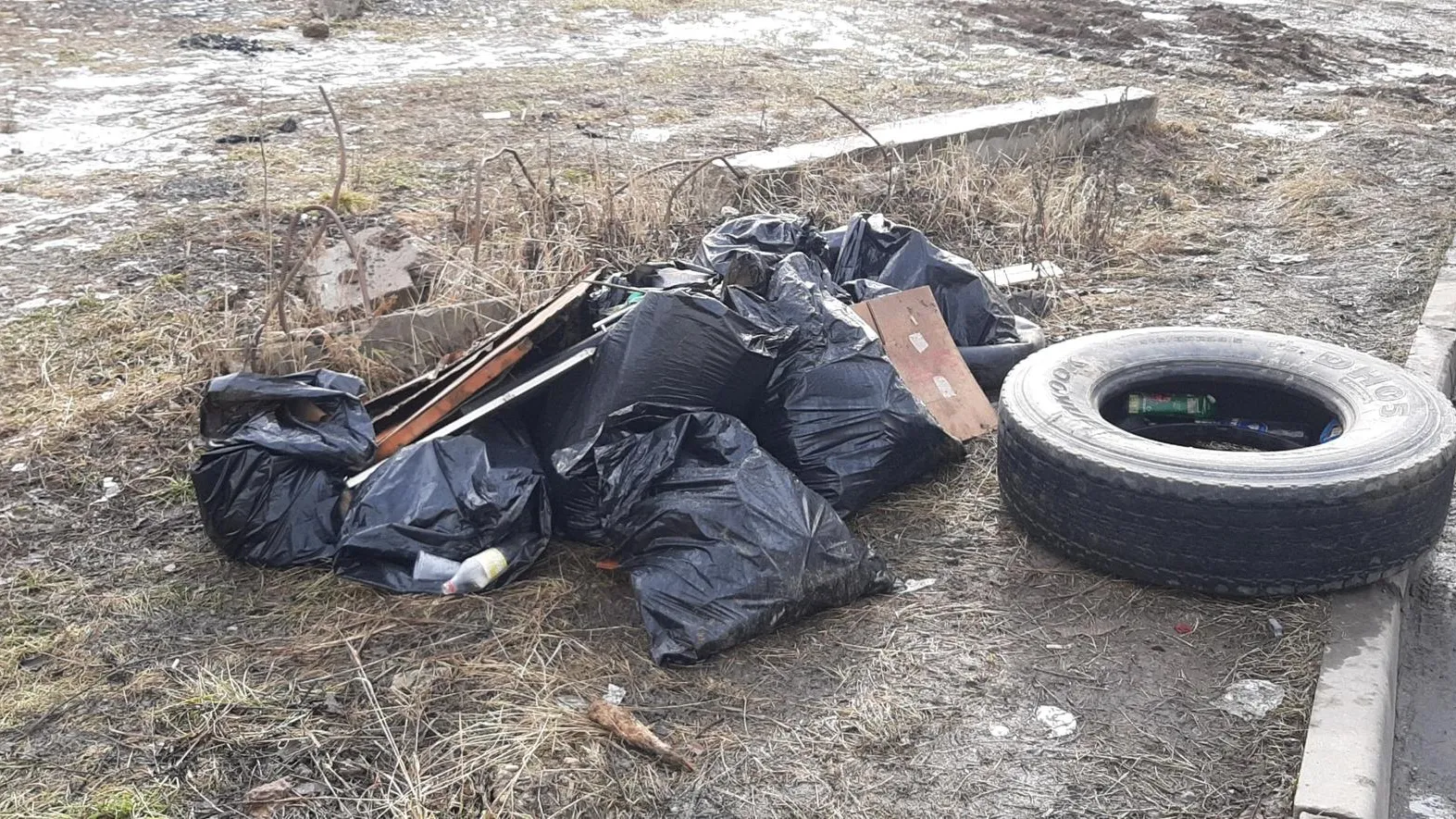Пустырь в микрорайоне Кузнечики Подольска очистили от мусора