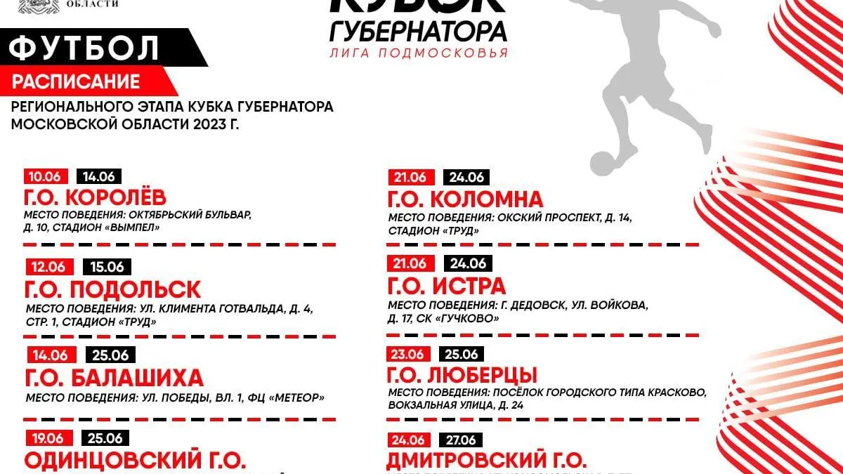 Отборочные соревнования по футболу в рамках Кубка Губернатора стартуют в Королеве