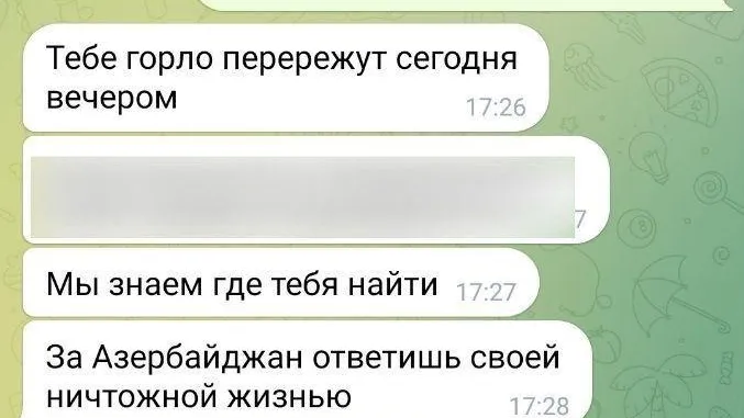 Главреду «Регнума» обещали перерезать горло «за Азербайджан»