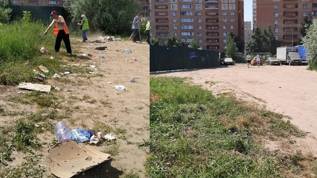В Дзержинском ежедневно убирают мусор на территории карьера
