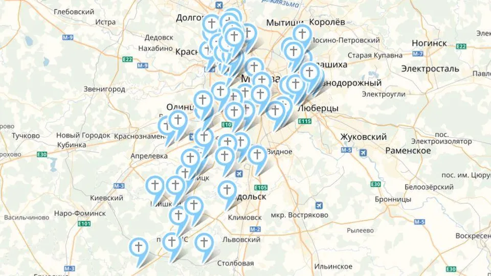 Места для крещенских купаний в Москве в 2019 году. Карта