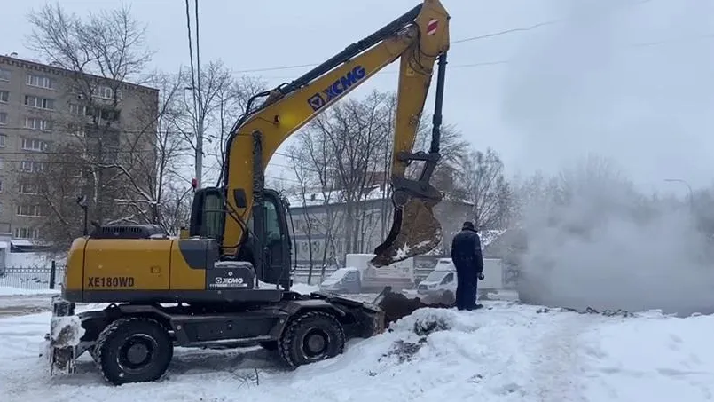 В мкр Шепчинки Подольска продолжается ремонт на теплотрассе