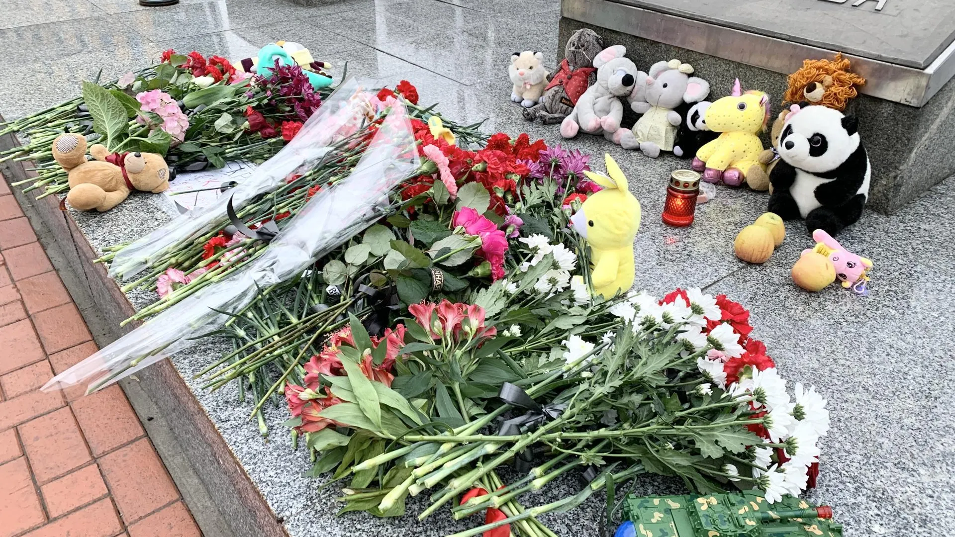 Волонтеры Балашихи возложили цветы и игрушки в память о жертвах теракта