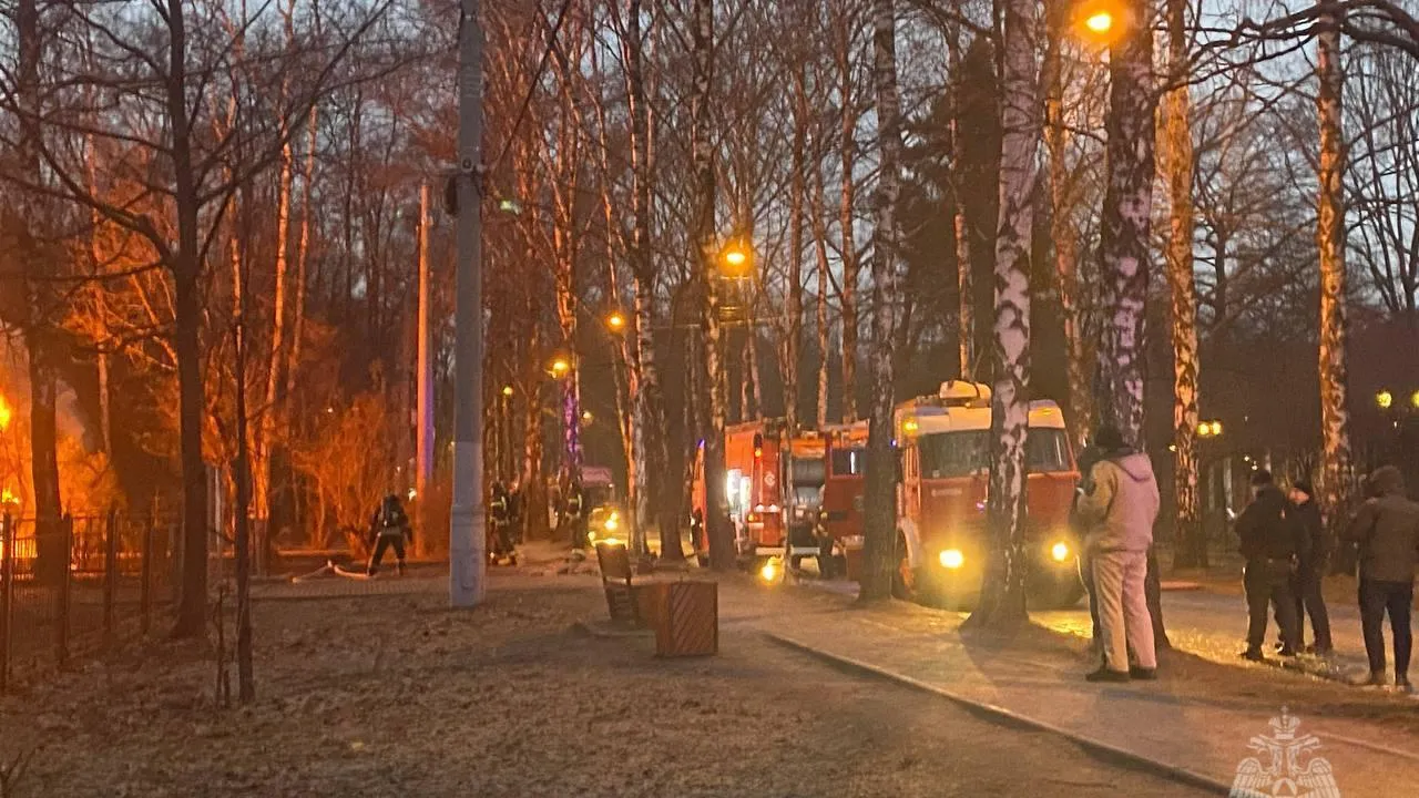 Кровля обрушилась в кафе, загоревшемся в парке Сокольники
