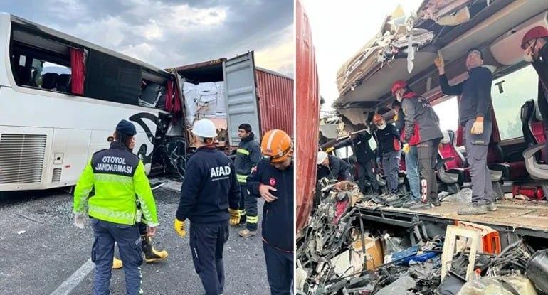 В Турции в ДТП с автобусом и грузовиком шесть человек погибли, 11 пострадали