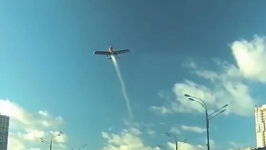 Появилось видео с места крушения самолета в Люберцах