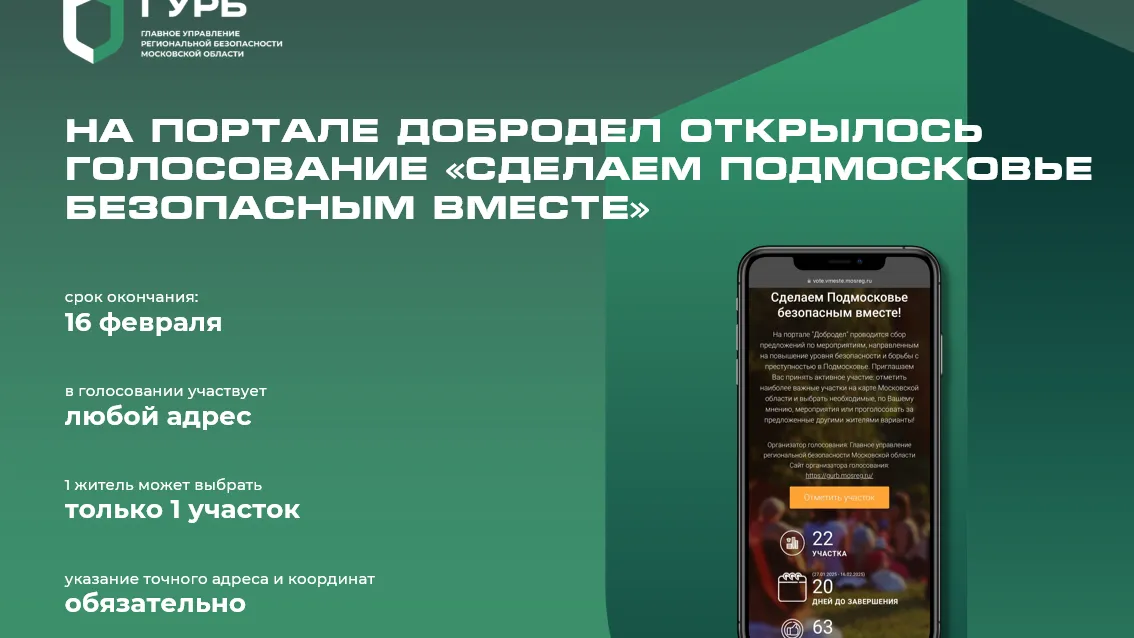 На «Доброделе» открылось голосование «Сделаем Подмосковье безопасным вместе»