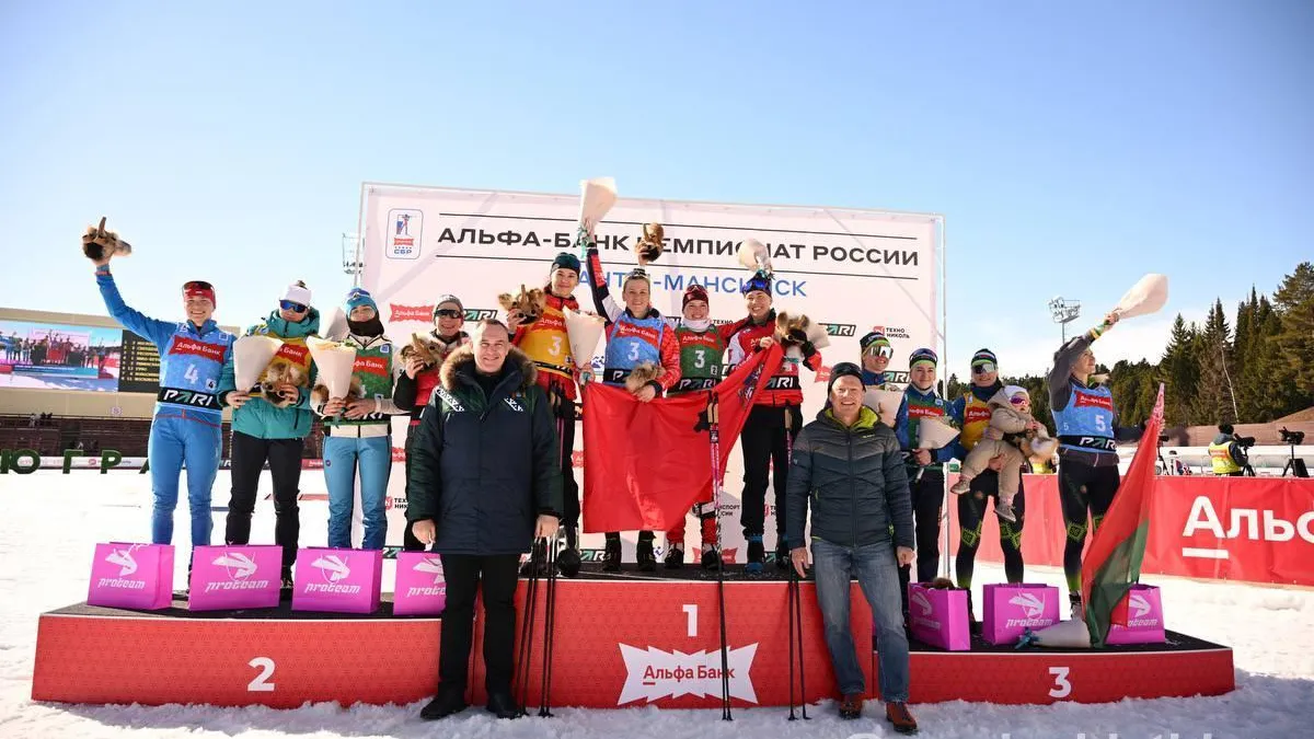 Сборная Московской области победила в эстафете на чемпионате России по биатлону